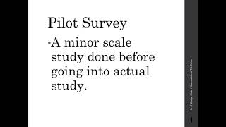 STA104 : Pilot Study