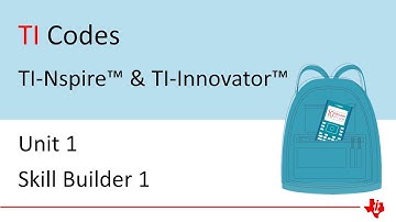 10 minutes of Code with TI-Nspire and TI-Innovator | Getting Started | Skill Builder 1
