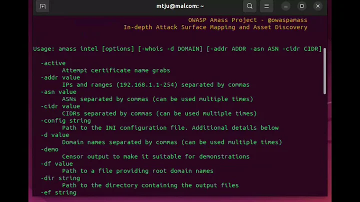 TMack - Amass Intel Help - #osint #amass #recon #tools