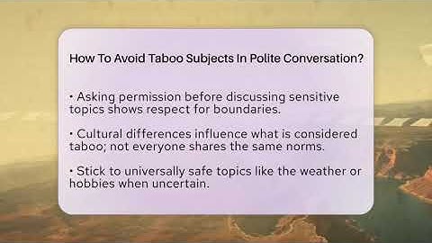 How To Avoid Taboo Subjects In Polite Conversation? | Beyond Borders Etiquette