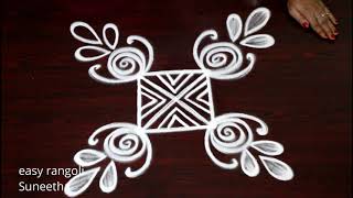 2 Amazing flower rangoli muggulu by Suneetha || 2 Beautiful Birds rangolu & kolam designs