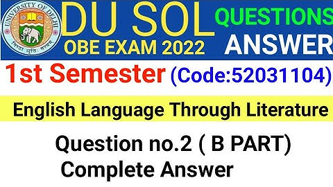 English Language Through Literature Q no.2 B OBE Answer | English Language Through Literature Answer