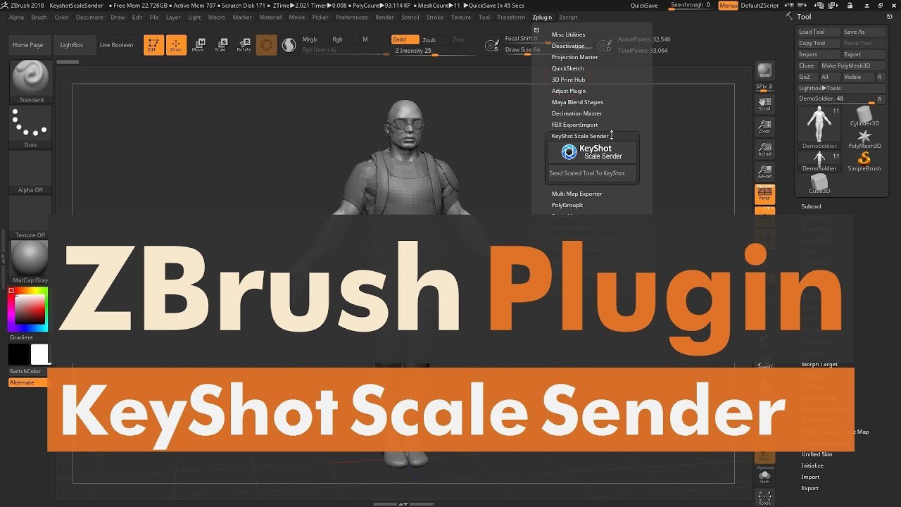 try keyshot for zbrush