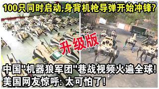 100隻同時啟動身背機槍飛彈開始衝鋒中國升級版機器狼軍團巷戰影片火遍全球美國網友驚呼太可怕了