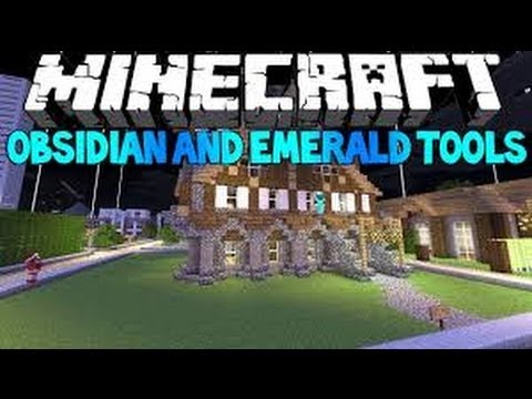 Minecraft 1.6.4  Review Emerald and Obsidian Tools Mod 