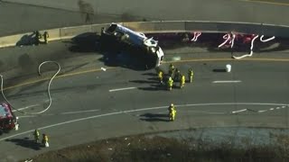 Overturned fuel tanker forces part of Route 202 to close in King of Prussia