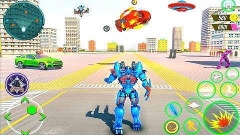 Bus Robot Car War - police robot bus games 3d