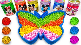 Satisfying Video l How To Make Rainbow Butterfly Bathtub By Mixing All Colorful Beads Cutting ASMR