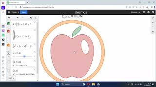 Drawing Apple Logo using Mathematics Formula (Implicit Equation) run by Desmos online software