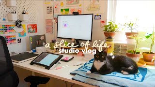 studio vlog ★ lil studio upgrade, designing new products, cooking risotto