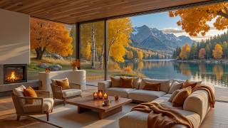 Soft Jazz By A Lake In An Amber Forest - Cozy Bossa Nova For A Peaceful Morning By The Fireplace screenshot 2