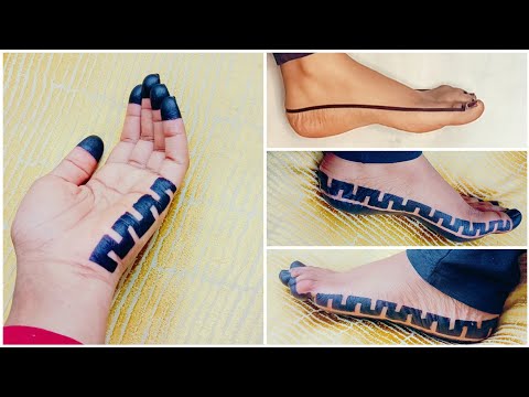 اجمل واسهل حنة سودانيه بالشريط شكل هندسي في قمة الروعه Use The Tape To Make This Unique Henna Design