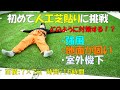 diy【人工芝貼り】地面固い、強風、室外の下等、対策を考え人工芝を貼ってみた//Artificial grass pasting#diy #DIY#人工芝貼り#人工芝#artificial grass