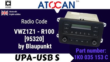 VWZ1Z1 - R100 [95320] by Blaupunkt - Reading Radio Code by UPA USB-S