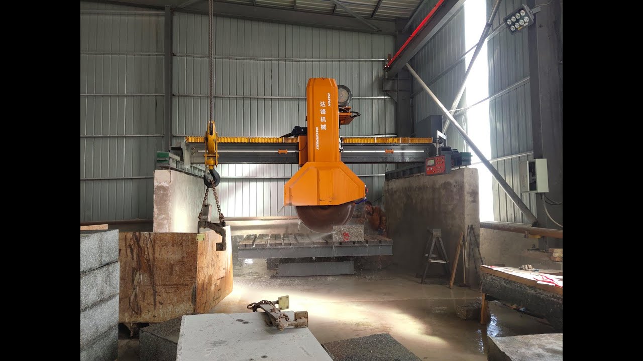 DAFON Infrared Bridge Type Stone Cutting Machine - YouTube