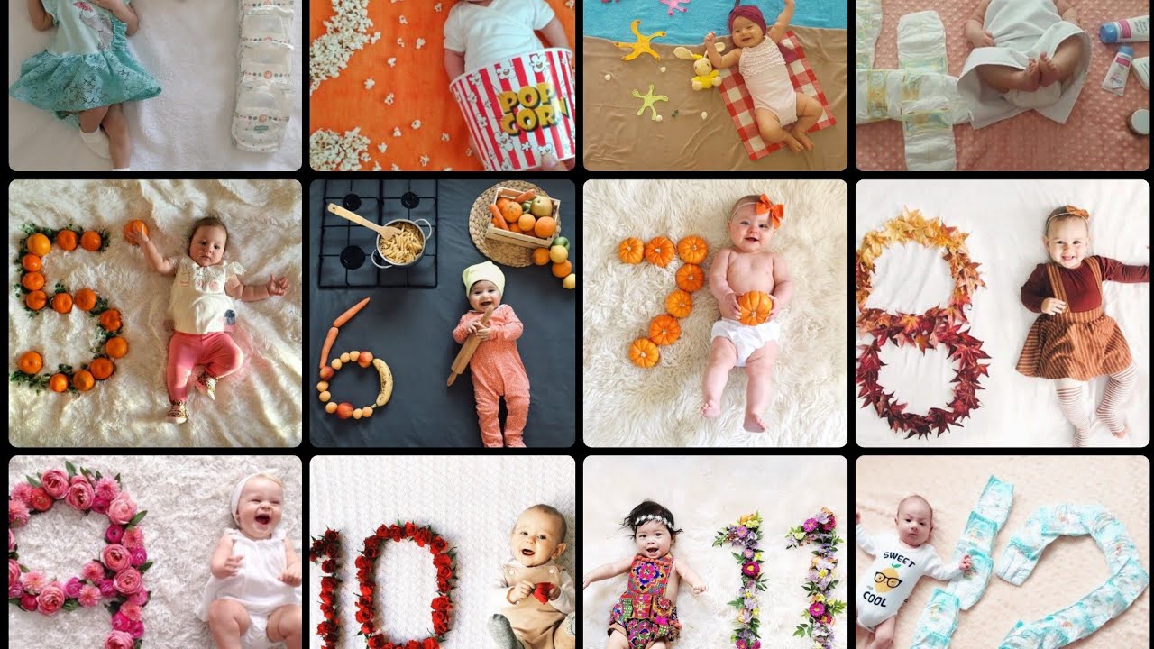 Baby Monthly Photoshoot Ideas At Home 1 Month 12 Month Baby Photoshoot Zaira S World Youtube