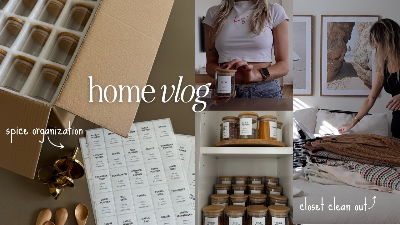 productive home vlog | closet clean out, declutter with me + kitchen organization