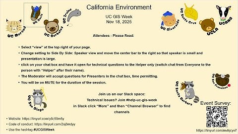 California Environment - UC GIS Week 2025 - Day 1