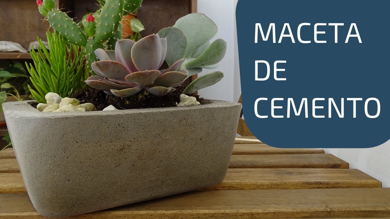 Como hacer una maceta de cemento | DIY concrete planter - YouTube