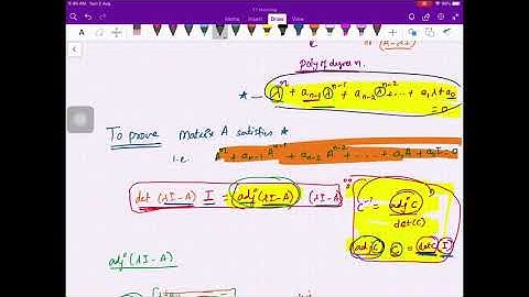 Lecture 89 Linear Algebra (The Caley Hamilton Theorem)