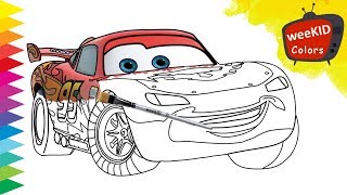 Cars 3 2017 | Lightning McQueen colours | Learn Colors | Coloring Pages screenshot 4