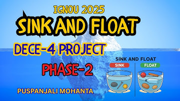 Sink and Float |  IGNOU DECE -4 PROJECT WORK 2025 | DAY- 3 | Activity By Puspanjali Mohanta