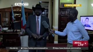 President Salva Kiir shows scarred presidential compound