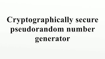 Cryptographically secure pseudorandom number generator