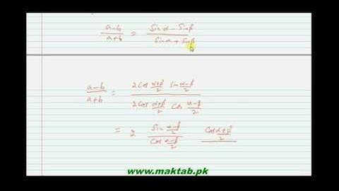 FSc Math Book1, CH 12, LEC 12: Oblique Triangles and Law of Tangents