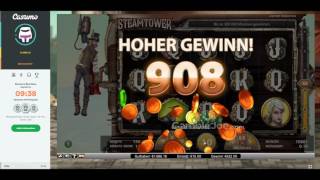 Steam Tower BIG WIN   TOP FLOOR   Freespins on 15€ BET
