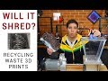 Recycling waste 3D prints with a Precious Plastics shredder