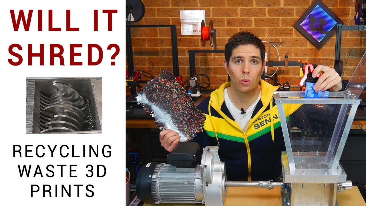 waste 3D prints with a Plastics shredder - YouTube