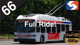 SEPTA Route 66 Trolleybus FULL RIDE - 2008 New Flyer E40LFR