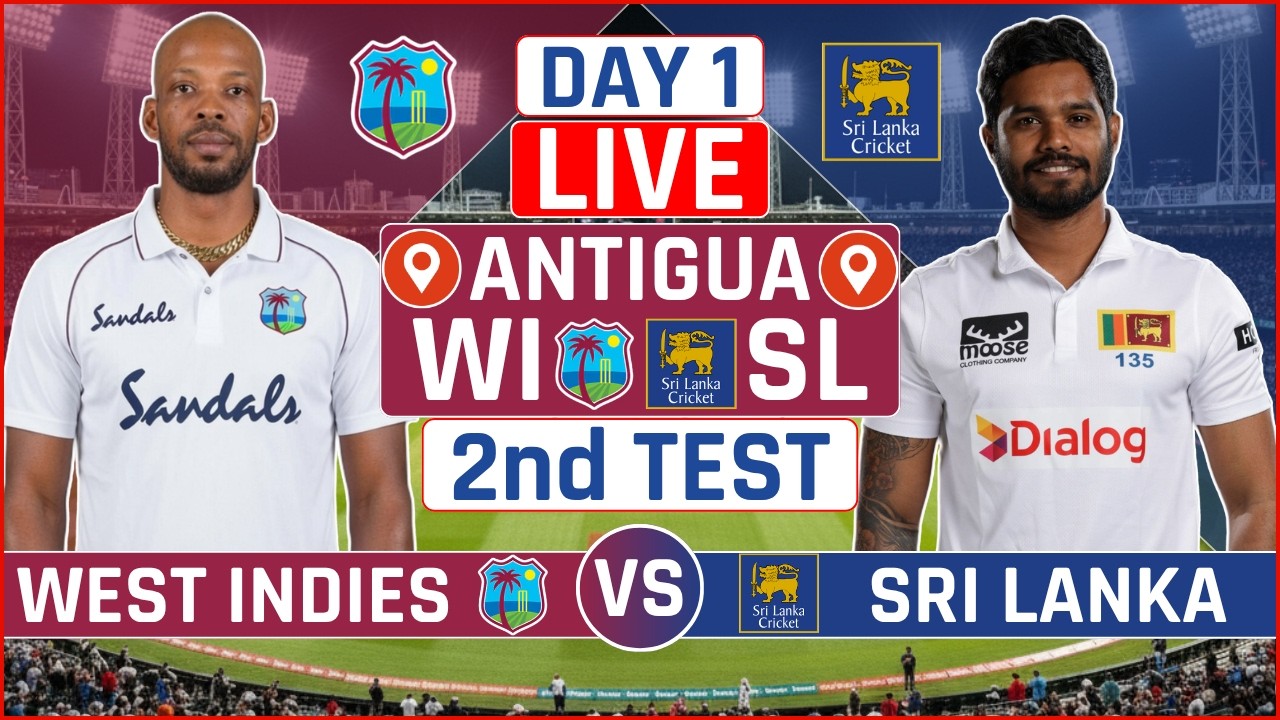 West Indies vs Sri Lanka 2nd Test Live Score | WI vs SL 2nd Test Day 1 Live Audio Commentary