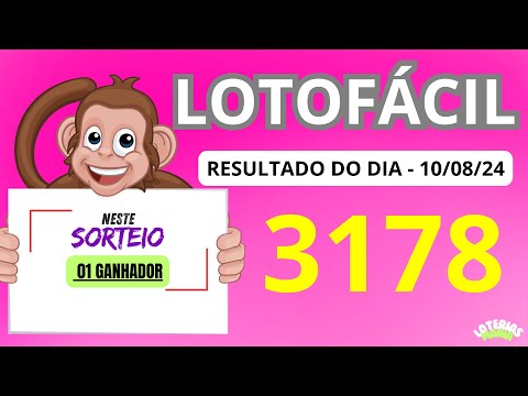 LOTOFÁCIL HOJE 10/08/2024,