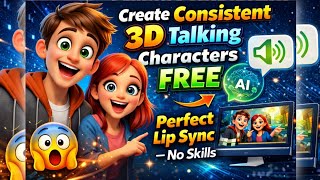 Create Consistent 3D Talking Characters FREE (Perfect Lip Sync) — No Skills #nanobananatrend #diy 