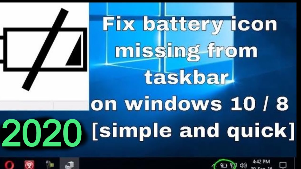 How To Fix Battery Icon Not Showing In Taskbar Windows 10817 Youtube