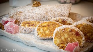картинка: ЛОКУМЕНО РУЛО БЕЗ ПЕЧЕНЕ/BISCUIT TURKISH DELIGHT ROLL/NO BAKE EASY RECIPE