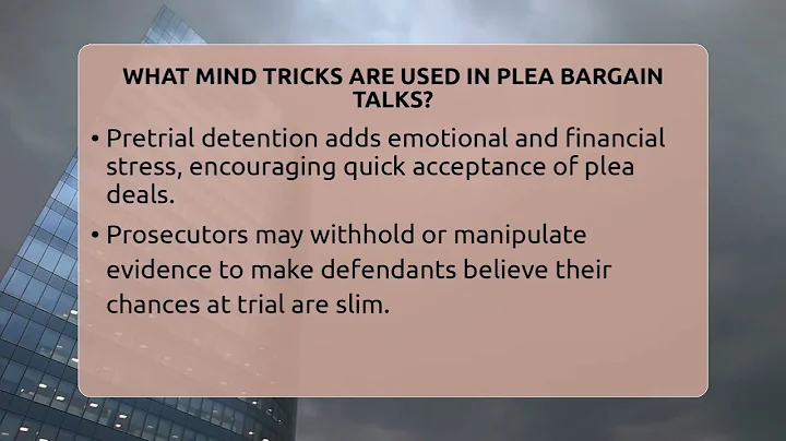 What Mind Tricks Are Used In Plea Bargain Talks? - CountyOffice.org