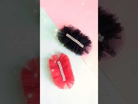 DIY Cute and Easy Tic-Tac Hair Clips using Net Fabric | Hand Sewed Hair Accessories | #Handmade