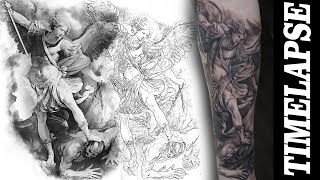 Saint Michael the Archangel - TATTOO TIMELAPSE
