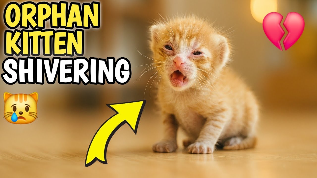 Orphan Kitten Started Shivering and Crying When Adopted Mama Cat Left Him 😿💔