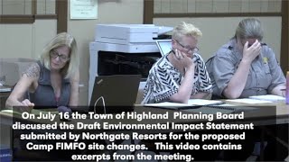 Highland Planning Board Camp FIMFO Draft  Environmental Impact Statement meeting