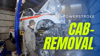 2011 6.7 power stroke cab removal.( ITS NOT AS BAD AS YOU THINK )