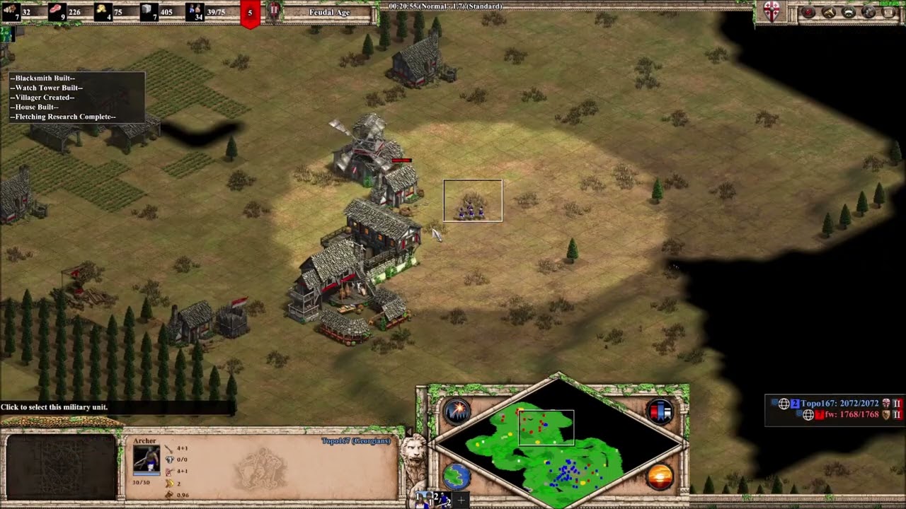 Age of empires 2 de, Georgians vs Teutons, monaspa doing monaspa things.