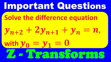 #Solution_of_Difference Equation_𝑦_(𝑛+2)+2𝑦_(𝑛+1)+𝑦_𝑛=𝑛, with 𝑦_0=𝑦_1=0 using 𝑍− transforms