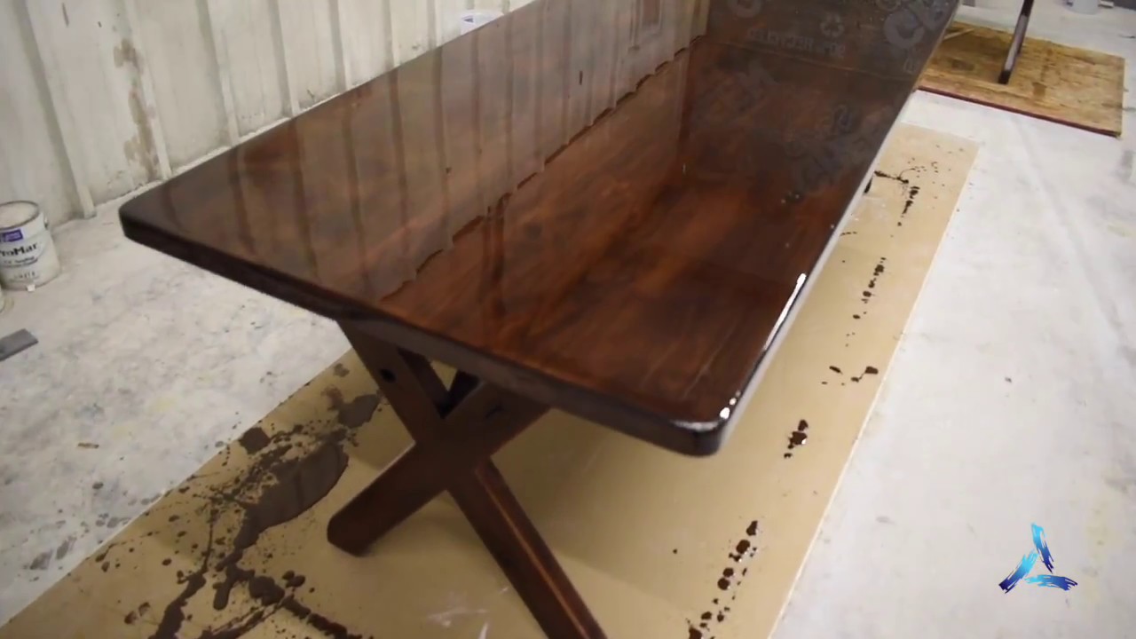 How To Apply Bar Top Or Table Top Pour On Finish Epoxy Resin Youtube