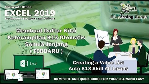 Excel - Membuat Daftar Nilai Keterampilan K13 Otomatis | Tutorial Excel Pemula