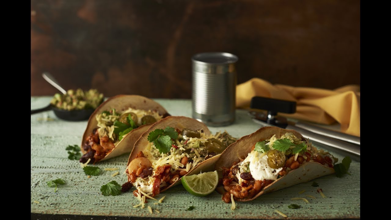 Three Bean Tacos Recipe Love Canned Food YouTube