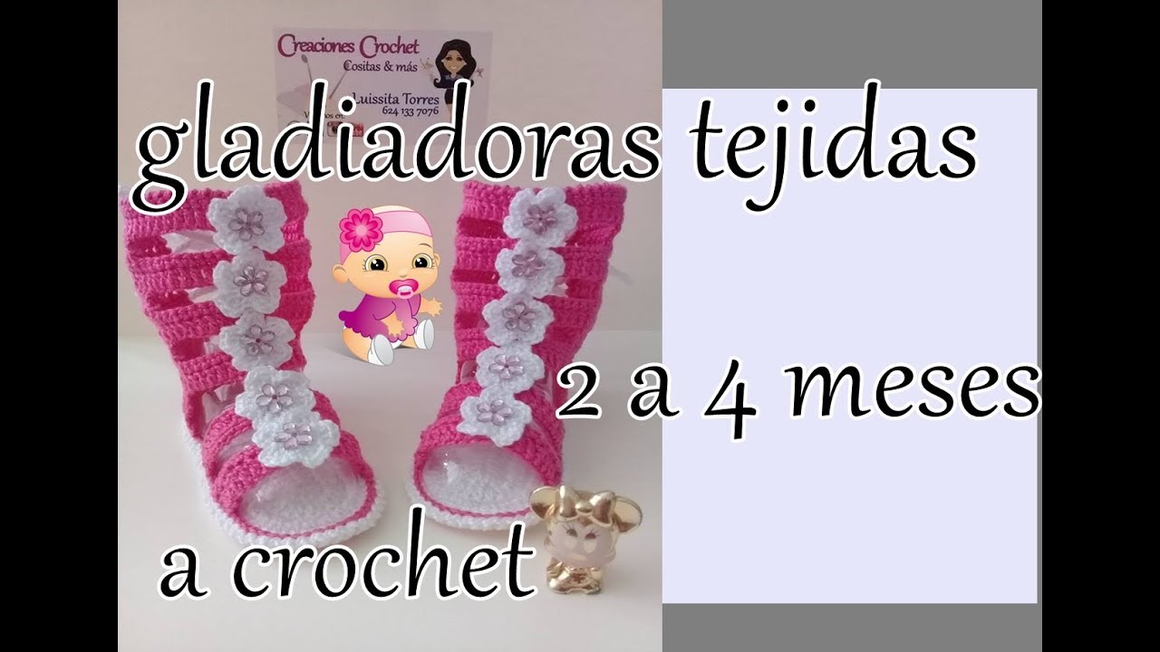 gladiadoras tejidas crochet 2 a 4 - YouTube